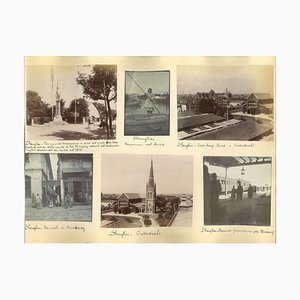 Vues Inconnues, Vues Antiques de Shanghai, Estampes Albuminées, 1880s / 90s, Set de 7