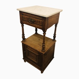 Antique Side Table with Marble Top