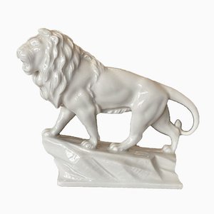 White Porcelain Lion, Mid 20th-Century