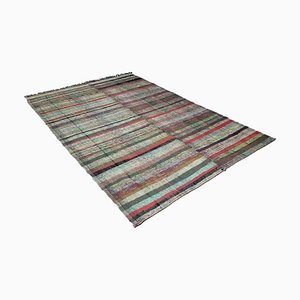 Tapis Kilim Mid-Century Moderne Rayé Multicolore, Turquie