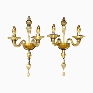 Large Wall Lights from Barovier E.Toso, Italy, 1975, Set of 2