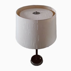 Lámpara de mesa vintage con base de metal cromado