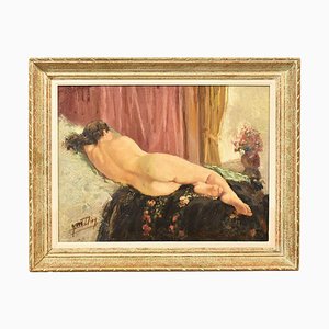 Mujer desnuda, óleo sobre lienzo, siglo XX