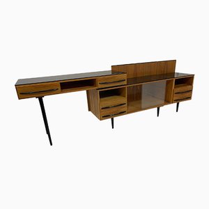 Tavolo modulare, comodino e cassettiera di M. Pozar, anni '60, set di 3
