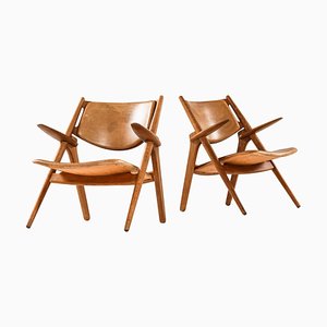 Set of Model Ch-28 Easy Chairs by Hans Wegner for Carl Hansen & Son, Denmark
