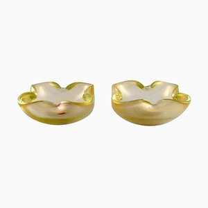 Murano Bowls in Mouth Blown Art Glass, Italy, 1960s, Set of 2