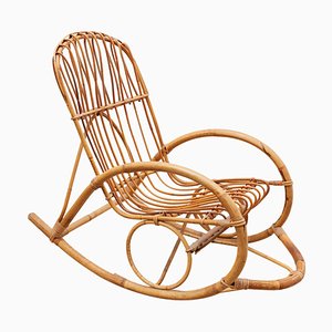 Bamboo Rocking Chair, Italy, 1950s