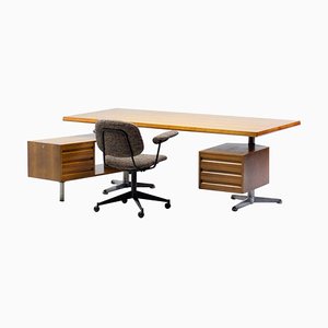 T95 Schreibtisch von Osvaldo Borsani mit passendem Schreibtischstuhl
