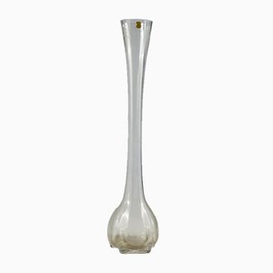 High Bevelled and Cylindrical Glass Vase with Lazzar Logo