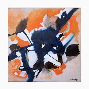 Giorgio Lo Fermo, Composition Orange, Huile sur Toile, 2021