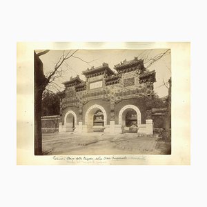 Vistas antiguas desconocidas de Beijing, The Forbidden City, Albumen Print, década de 1890. Juego de 2