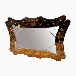 Mid-Century Modern Glass Venetian Mirror, 1950s