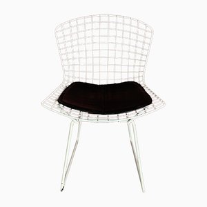 Chaise d'Appoint Blanche Vintage par Harry Bertoia