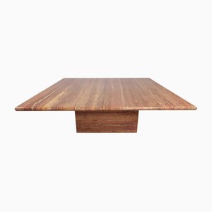 Low Square Red Travertine Table