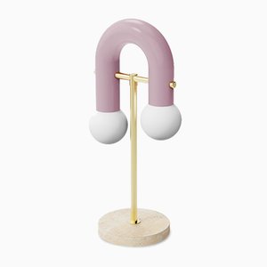 Art Deco Style Tubular and Brass Pyppe Table Lamp by Utu Soulful Lighting