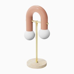 Art Deco Style Tubular and Brass Pyppe Table Lamp by Utu Soulful Lighting