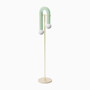 Art Deco Style Tubular and Brass Pyppe Floor Lamp by Utu Soulful Lighting