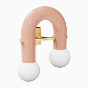 Lámpara Pyppe Wall II estilo Art Déco de latón y tubular de Utu Soulful Lighting