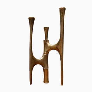 Bougeoir Brutaliste Vintage en Métal de Harjes, Allemagne