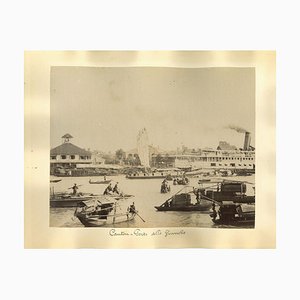 Desconocido, Vistas antiguas de Cantón, Impresiones de albúmina, década de 1890. Juego de 2