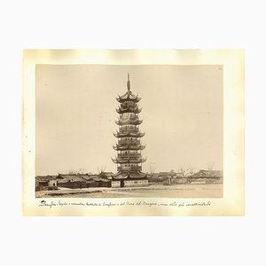 Vistas de Shanghai antiguas desconocidas, impresiones Albumen, década de 1890. Juego de 4