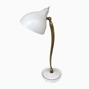 Italienische Mid-Century Lampe aus Messing & Lackiertem Metall von Stilnovo, 1950er