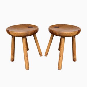 Set of French Pine Stools in the style of Charlotte Perriand, 1960s