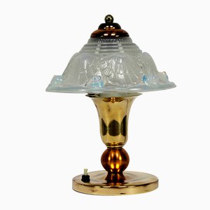 French Opalescent Glass Desk Lamp