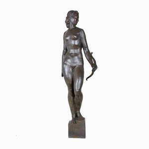 20th Century Bronze 'Diana the Huntress' Sculpture by M Saulo / Susse Fondeurs