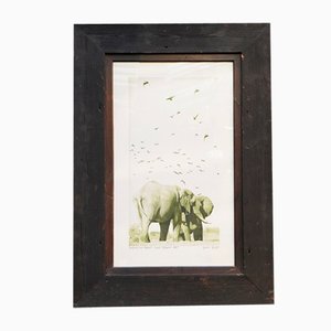 Panneau Éléphant Décoratif en Bois