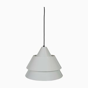 Lampada a sospensione laccata bianca di Jo Hammerborg per Fog & Morup, Danimarca, 1969