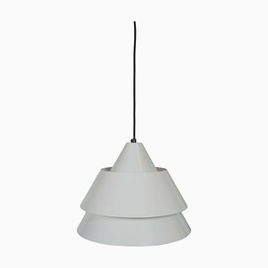 White Lacquered Pendant Lamp by Jo Hammerborg for Fog & Morup, Denmark 1969