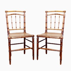 Napoleon III Stühle aus Kunstbambus, 2er Set