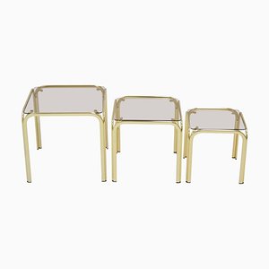 Brass Nesting Tables, 1990s, Set of 3