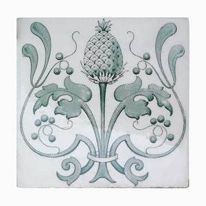 Piastrelle Art Nouveau smaltate, Belgio, anni '20, set di 16