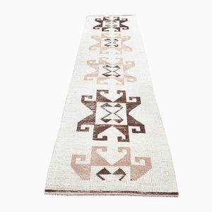 Alfombra Kilim Runner turca vintage de lana hecha a mano