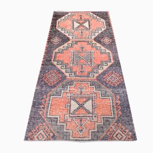 Tapis de Couloir Oushak Vintage Fait Main en Laine, Turquie