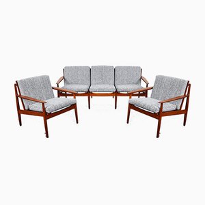 Dänisches Mid-Century Sofa und Sessel von Arne Vodder für Glostrup, 1960er, 3er Set