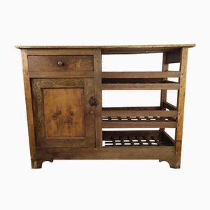 Vintage French Brown Wood Buffet