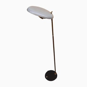 Gray Brass Model 555F Floor Lamp by Oscar Torlasco for Lumi Milano