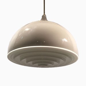 Gray and Milk Glass Ceiling Lamp by Alessandro Pianon for Vistosi