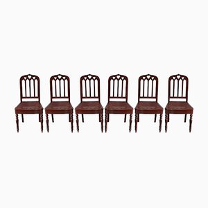 Restoration Period Chairs in Mahogany, Early 19th Century, Set of 6