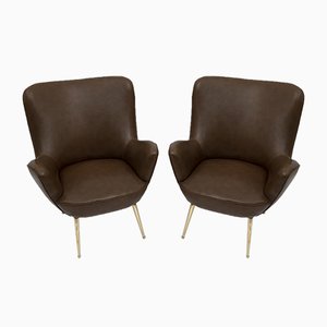 Fauteuils Modernes Mid-Century, Italie, 1950s, Set de 2
