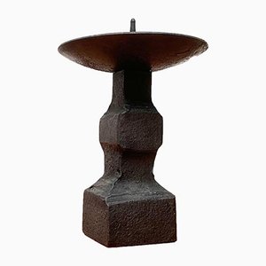 Mid-Century Brutalist Wrought Iron Candleholder