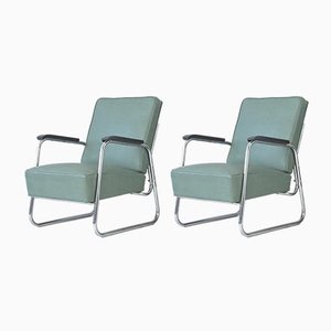 Steel Tube Armchairs from Drabert, Germany, 1955, Set of 2