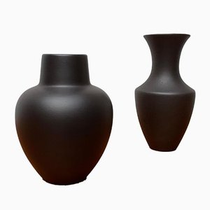 Vintage German Wormser Terra-Sigillata Pottery Vase, Set of 2