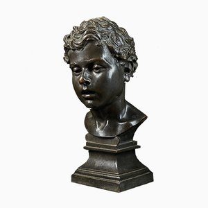 Henri Van Hoeter, Bronze Portrait, Büste eines Jungen Mannes