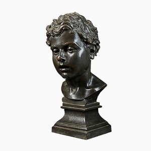 Henri Van Hoeter, retrato de bronce, busto de hombre joven