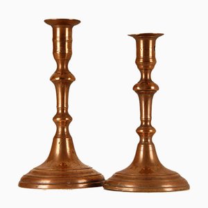 18th Century Candlestick Vases with Bell Nozzle and Stepped Base, Set of 2