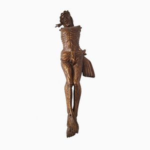 Torso de madera de Jesús antiguo de tilo, década de 1800
